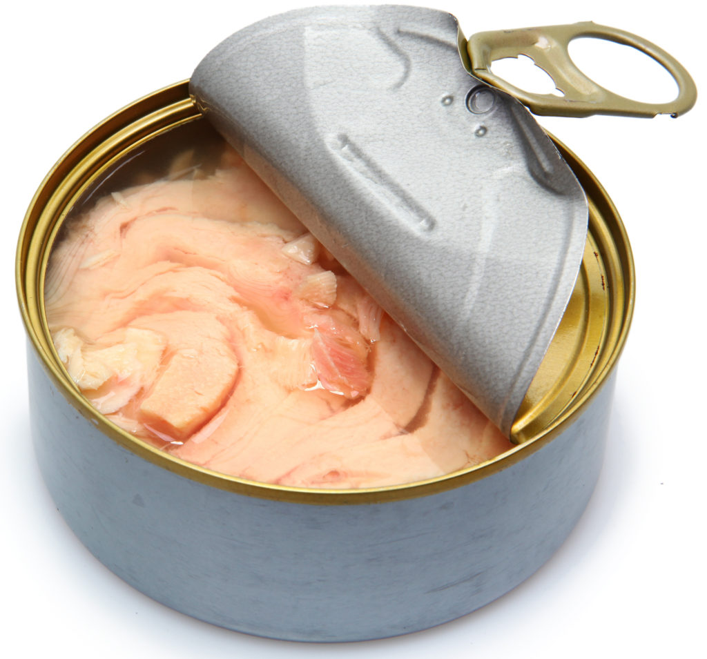 Canned soy free albacore white meat tuna packed in water.